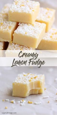 lemon fudge is an easy and delicious dessert that's ready to be eaten