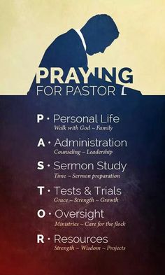 a poster with the words praying for pastor