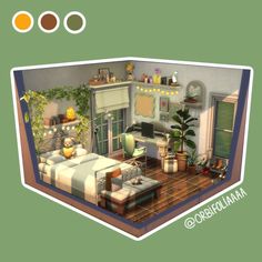 ❀ Earthy Dream Bedroom ❀ | #thesims 📍 EA ID: DopaminPlus ✅ No CC ❌ Not playtested (aesthetic only) 🔒 Packs used: 💜Cottage living, City living 🧡Washday, Werewolfes, Dream Home Decorator 💛Blooming Rooms, Pastel Pop ___ 🔎 #thesims4 #thesims #sims #ts4 #simstergram #sccregram #simscommunitybuilds #communitybuild #easims #ea #simsbuilds #nocc #noccsims #simswedding #sims4 #simscontent Sims 4 Bedroom Cc Pack, Sims 4 Boho Bedroom No Cc, Sims 4 House Layout 4 Bedroom, Sims Parents Bedroom, Sims Room Design, Sims 4 Dream Home Decorator Ideas, Sims 4 Room Layout, No Cc Sims 4 Rooms, Sims Bedroom No Cc