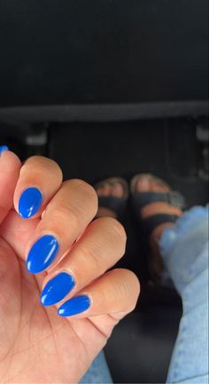 Acrylic Nails Ideas, Blue Gel Nails, Hello Nails, Basic Nails, Glow Nails, Almond Acrylic Nails