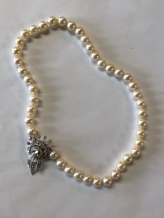 Mid Century Classic, Pearls Choker, Necklaces Choker, Cultured Pearl Necklace, Figure 8, Pearl Choker, Choker Necklaces, Cultured Pearls, White Gold Diamonds