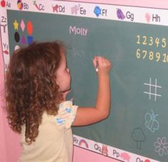 Encourage fun & learning with this large 3 feet by 4 feet chalkboard wall mural. Works great with any regular chalk just like a regular chalkboard! Heavy duty & made of high-quality vinyl. Fully washable and removable with no sticky residue. Our large alphabet chalkboard wall mural features: 3'x4' design washable removable with no sticky residue repositionable heavy duty, commercially laminated made in USA will not damage walls Whoever said you couldn't draw on the walls? This fun mural Chalkboard Mural, Chalkboard Wallpaper, Chalkboard Wall Bedroom, Easy Up, Nursery Activities, Activity Room, Chalkboard Wall, Fun Time, Fun Learning