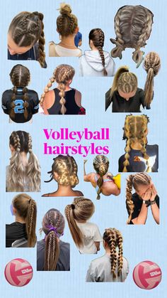 Quick Easy Volleyball Hairstyles, Hairstyles To Do For Volleyball, Rafting Hairstyles, Cute Hairstyles For Medium Hair Volleyball, Senior Night Hairstyles Volleyball, Cute Ponytails For Volleyball, Cool Hairstyles For Volleyball, Volleyball Hairstyles Pictures, Braids For Volleyball Games