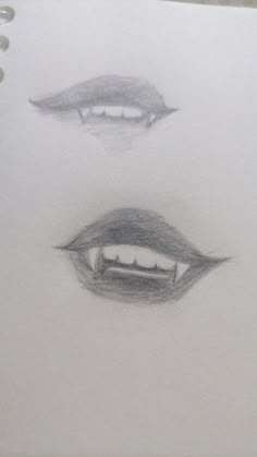 pencil drawing of two lips with their mouths open