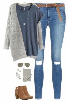 Distressed Pants, Mode Tips, Spring Outfits Women, 가을 패션, Fall Winter Outfits, Outfits Casuales, Ripped Jeans, Jean Outfits