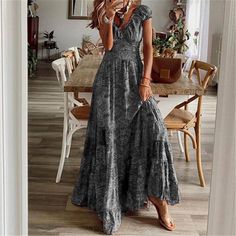 Vintage Long Dress, Paisley Maxi Dress, Elegante Casual, Sleeves Clothing, Maxi Robes, Women Long Dresses, Bohemian Dress, Casual Elegance, Holiday Dresses