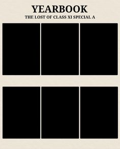 the book cover for yearbook, with four squares in black and white on it