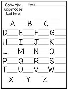 an uppercase letter worksheet for children to practice their handwriting and writing skills