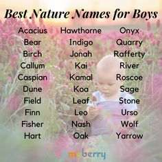 a baby in a field with names for boys