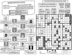 A 16x16 black and white grid filled with various furniture in a top down view. On the left, 15 suspects give clues about how to place them on the grid. Grid Puzzles, Autumn Puzzle, Daily Puzzle, Escape Room Puzzles, Hard Puzzles, Higher Level Thinking