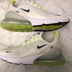 Brand New Nike Air Max 270 Shoes White Ghost Green Ah6789-108 Mens 9.5 Women’s Size 11.5 New Nike Yellow Running Shoes With Translucent Outsole, Nike Converse, White Ghost, New Nike Air, Nike Air Max 270, Air Max 270, Shoes White, New Nike, Green Colors