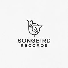 the songbird records logo is shown on a white background with black lettering and a bird