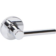 a chrome door handle on a white background