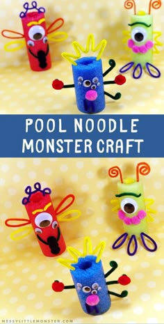 paper craft project for kids to make their own monster crafts with pool noodles and glue