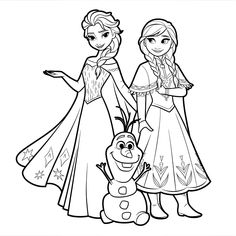 the frozen princess and her friend are standing next to each other in black and white