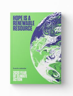 a book with the title hope is a renewable resource, written in blue and green