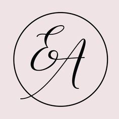 the letter e and f in a circle with an elegant monogramm on it