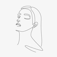 a line drawing of a woman's face