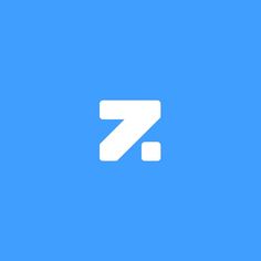 a white arrow on a blue background with the letter z in it's center