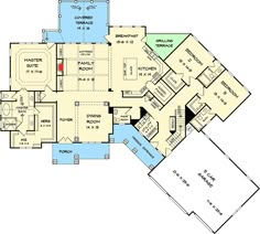 the main level floor plan for this house is very large and has two master suites