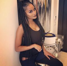 Styling Box Braids For Wedding, Punk Box Braids, Celebrity Box Braids, Braid Types, Box Braids Zendaya, Box Braids Caucasian Hair, African American Braided Hairstyles, Braided Ponytails, Cornrows Hairstyles