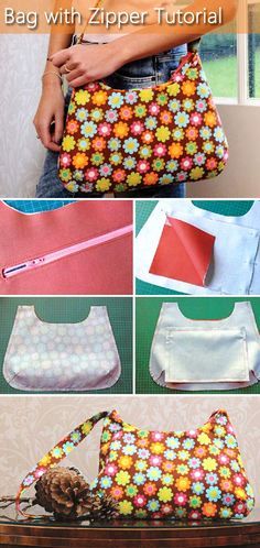 instructions to make a purse with zippers