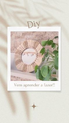 a card with the words diy written on it and a photo of a plant