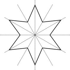 an image of a star with lines going through the center and two points in the middle