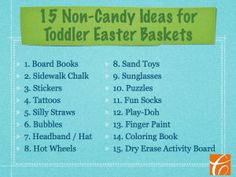 a list of non - candy idea easter baskets for teens with instructions on how to make them