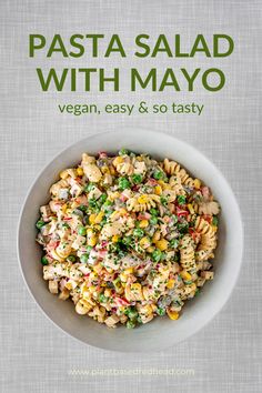 pasta salad with mayo, vegan, easy & so tasty cover art print