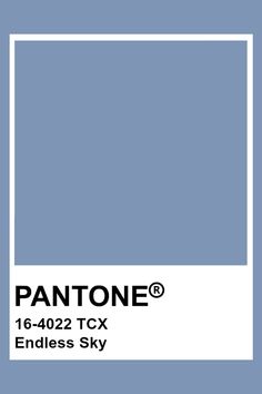 pantone's blue color is shown with the words endles sky on it