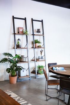 Industrial Ladder Book Rack | Eleonora Mango | Woodfurniture.com Metal Bookshelf, Cube Bookcase, Etagere Bookcase, Book Wall, Ladder Shelf, Ladder Bookcase, Small Bedroom, Wall Colors