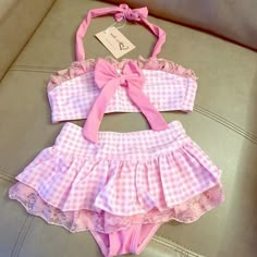 Kawaii Bathing Suit Bikinis, Cutecore Bathing Suit, Cute Pink Bikinis, Shoujo Swimwear, Kawaii Bathing Suit, Cute Tankini, Pink Tankini, Pretty Swimsuits, Kawaii Swimsuit