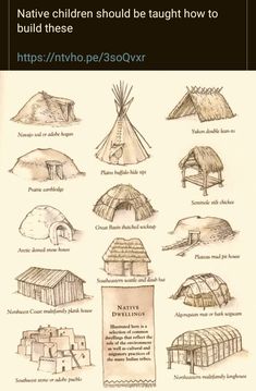 native children should be taught how to build their own homes and shelters by using hand - drawn pencils