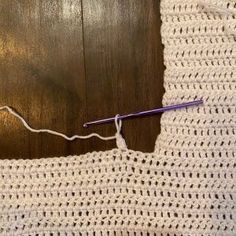 the crochet stitch is being worked on