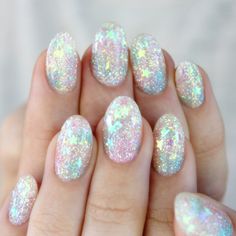 this is as magical as im going to get Video Makeup, Glitter Rosa, Unicorn Nails, Nail Pops, Smink Inspiration, Nail Designs Glitter, Glitter Nail