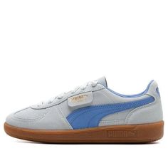 PUMA Palermo Shoes 'Dewdrop Blue Skies' 396463-04 Puma Palermo Outfit, Colorful Tennis Shoes, Blue Puma Shoes, Blue Shoes Outfit, Shoes To Buy, Puma Shoes Women, Puma Palermo, Colorful Sneakers, Basket Vintage