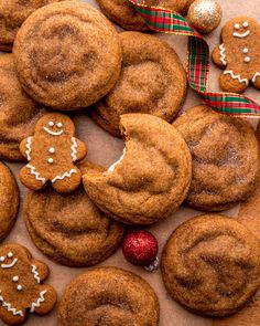 ginger cookies and christmas decorations on a table