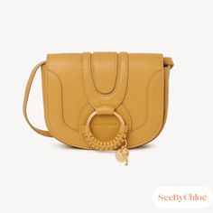 See By Chloe Hana Mini Bag, Sunny Khaki (Yellow), New, No Flaws, No Scratches, Dust Bag, No Box See By Chloe Hana, Chloe Shoulder Bag, Chloe Bags, Mini Shoulder Bag, See By Chloe, Khaki Color, Saddle Bags, Real Leather, Inside Pocket