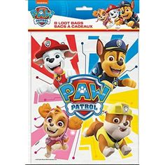 the paw patrol stickers are on display