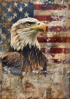 American Grunge Bald Eagle 1 (#F067)-Decoupage Paper Hunting Backgrounds, Rice Craft, Eagle Quilt, Patriotic Images, Deadpool Funny, American Flag Art