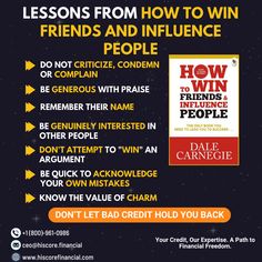 a poster with the words how to win friends and influence people on it