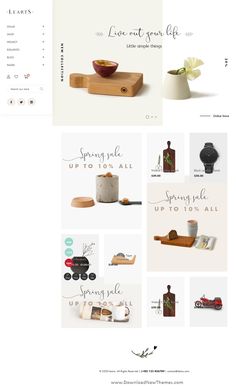 the website is designed to look like it has many different items on it, including vases and bowls