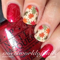 Autumn Nail Art Fall Leaves Nail Full Water Wraps Water Slides Manicured Nails, Nail Art Halloween, Thanksgiving Nail Art, Fall Manicure, Fall Nail Art Designs, Her Nails, Thanksgiving Nails, Fall Nail Art, Halloween Nail Art