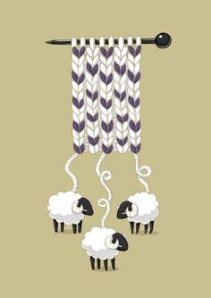 three sheep are hanging from the side of a curtain with black and white stripes on it