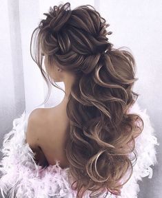 #pattibokowski #ninefrogs #hair Fishtail Braid Hairstyles, Wedding Hair Half, Long Face Hairstyles, Face Shape Hairstyles, Best Wedding Hairstyles, Half Up Hair, Braids For Long Hair, Fish Tail Braid, Bride Hairstyles