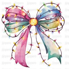 a colorful bow with lights on it