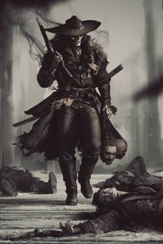 Western Gunslinger Art, Western Artwork, West Art, Vampire Hunter, Arte Fantasy, Bounty Hunter