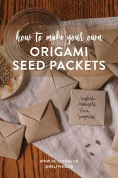 how to make your own origami seed packets with free printable instructions for making them