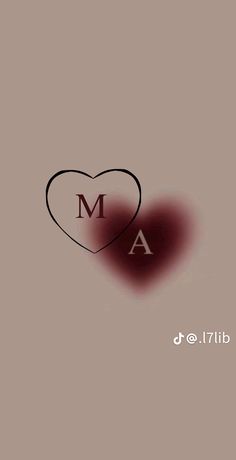 a heart with the letter m in it